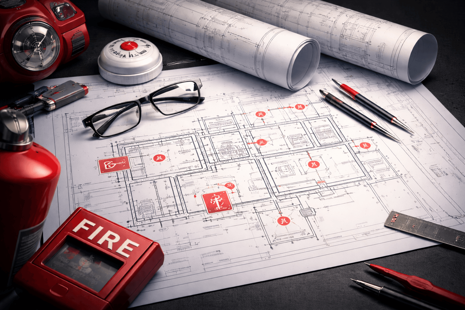 Fire Safety Technical Drawing